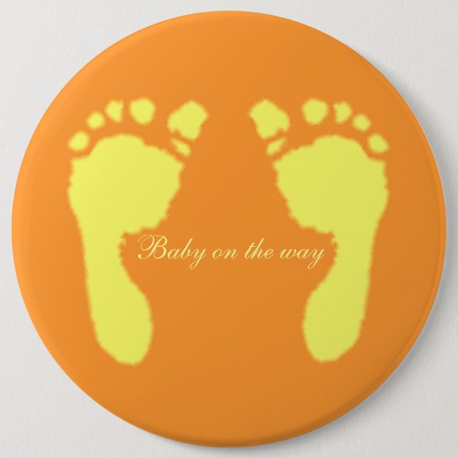 Baby Footprints (Yellow) Button (Front)