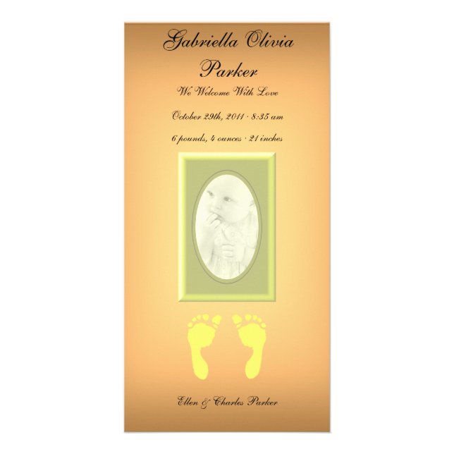 Baby Footprints (Yellow) Card (Front)