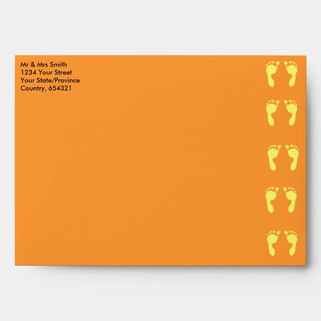 Baby Footprints (Yellow) Envelope (Front)