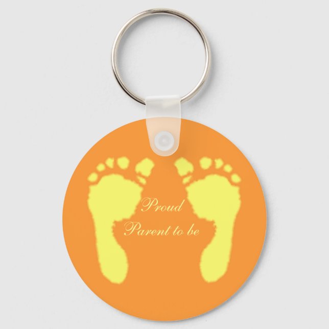 Baby Footprints (Yellow) Keychain (Front)