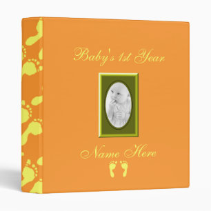 Baby Footprints (Yellow) (Photo) 3 Ring Binder