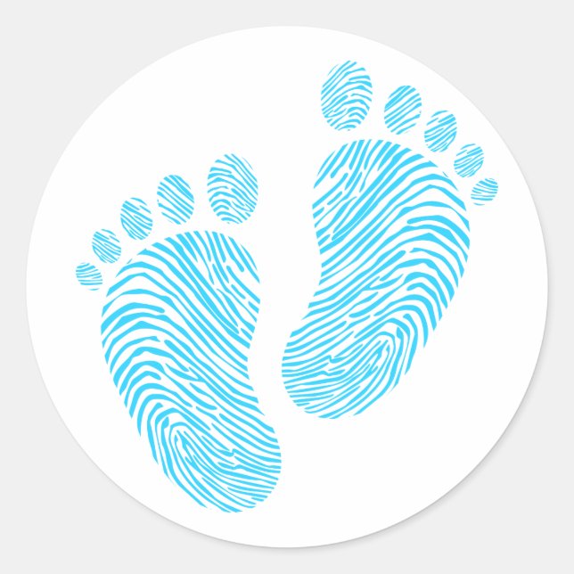 Baby footsteps classic round sticker (Front)