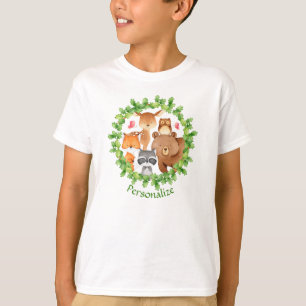Baby Forest Animals Bear Raccoon Squirrel Birthday T-Shirt