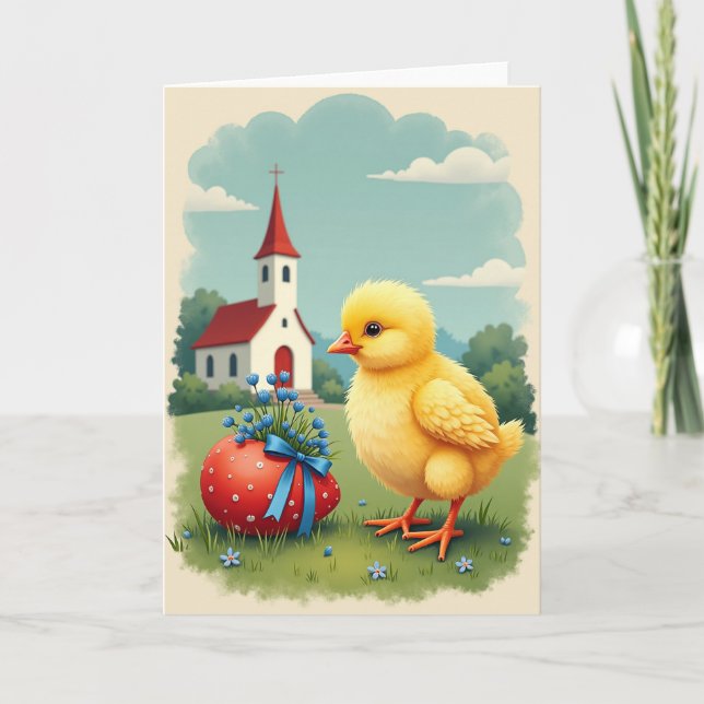 Baby Fowl Springtime Egg Card (Front)