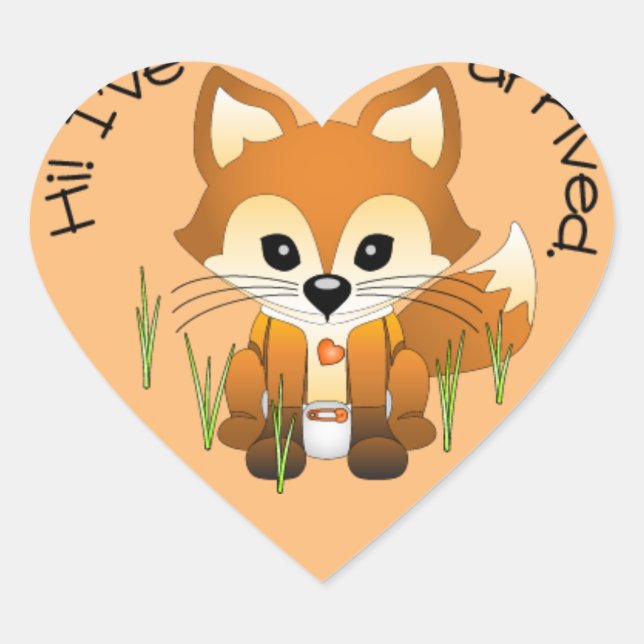 Baby Fox Announcement Sticker (Front)