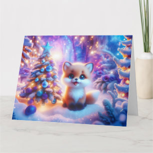 Baby Fox Christmas Fantasy Card