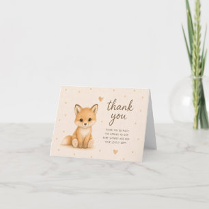 Baby Fox Cub Baby Shower Thank You Card
