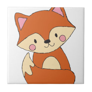 Baby Fox Drawing Cute Fox Art Baby Fox Design Ceramic Tile