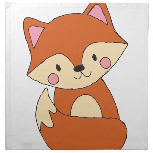 Baby Fox Drawing Cute Fox Art Baby Fox Design Cloth Napkin