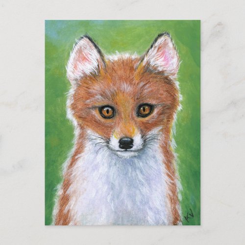 Baby Fox Kit Cub postcard