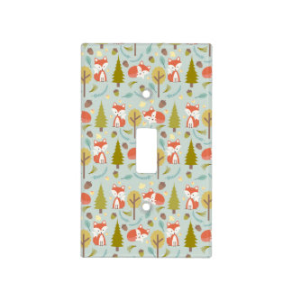 Baby Fox Nursery Light Switch Cover - Girl