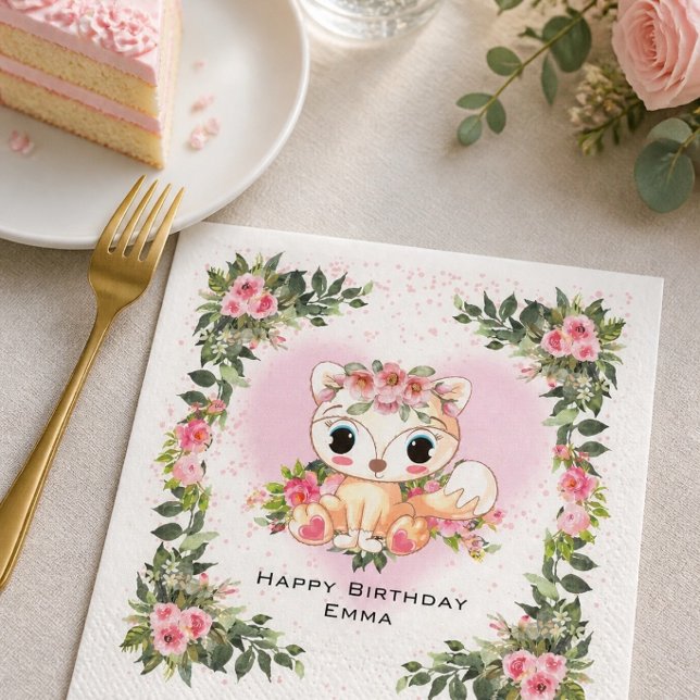 Baby Fox | Personalized  Napkins (Creator Uploaded)