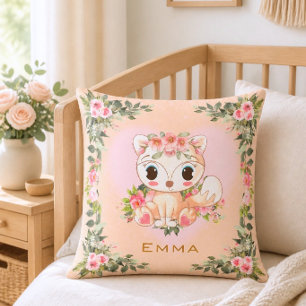 Baby Fox   Personalized  Throw Pillow