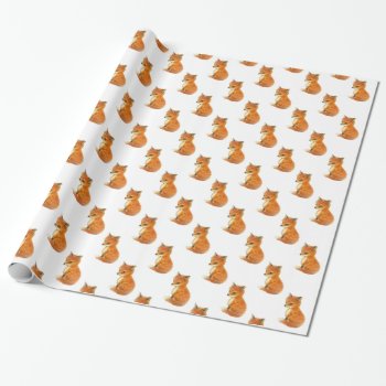 Baby Fox Vintage Wrapping Paper by 13MoonshineDesigns at Zazzle
