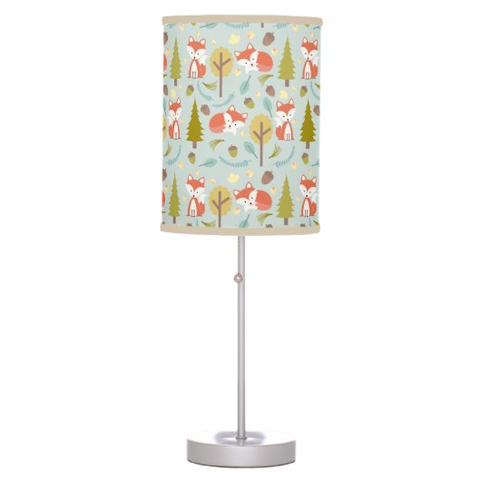Baby Fox Woodland Pattern Lamp - Girl (Front)