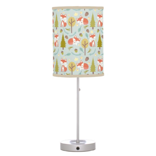 Baby Fox Woodland Pattern Lamp - Girl (Back)