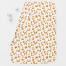 Baby Foxes Pattern Baby Blanket