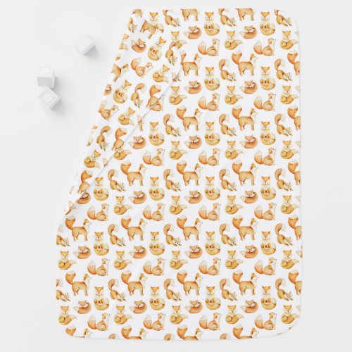 Baby Foxes Pattern Baby Blanket