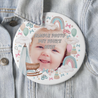Baby Frame Design Custom Photo Button