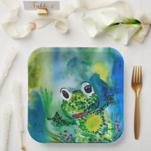 Baby Frog Paper Plates