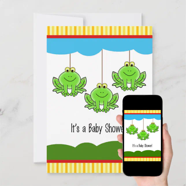 Baby Frogs Baby Shower Invitation | Zazzle