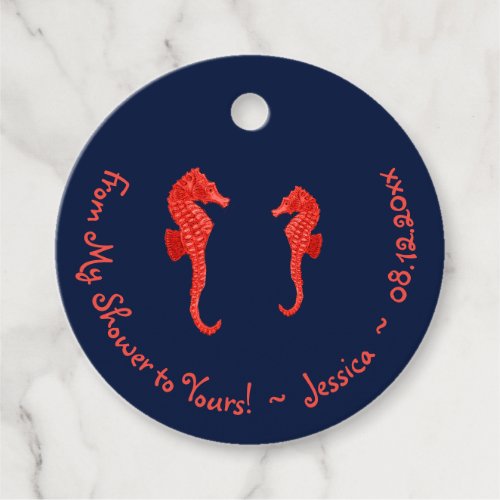 Baby From My Shower To Yours Seahorses Under Sea Favor Tags