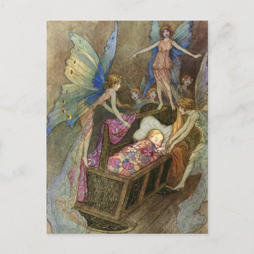 Baby from the Book of Fairy Poetry _ Warwick Goble Postcard