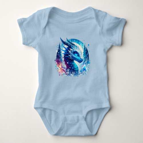 Baby Frost Dragon in an Icy Forest Baby Bodysuit