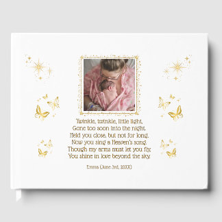 Baby Funeral Memorial Personalized Guest Book