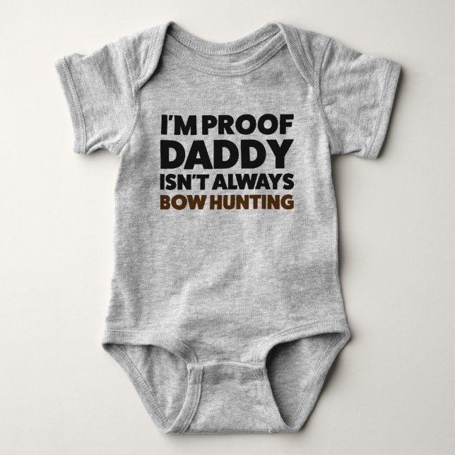 Baby funny Bow Deer Hunting Jersey Bodysuit Shirt (Front)