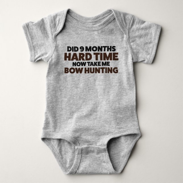 Baby funny Bow Deer Hunting Jersey Bodysuit Shirt (Front)