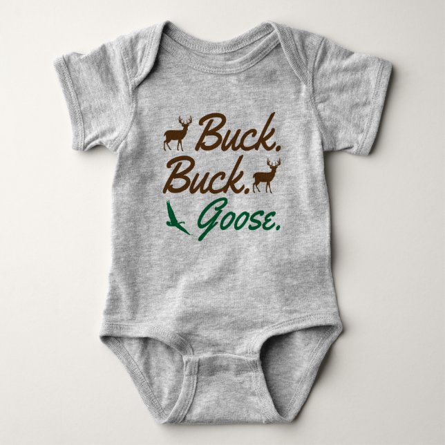 Baby funny Deer and Goose Hunting Bodysuit (Front)