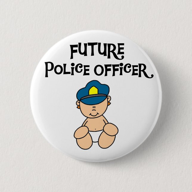 Baby Future Police Officer Pinback Button (Front)