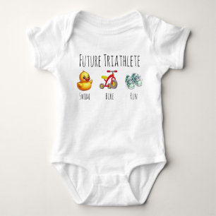Baby Future Triathlete Swimming Running Biking Baby Bodysuit