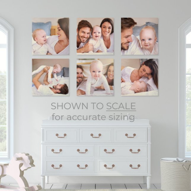 Baby Gallery Wall Art 6 Photo Acrylic Photo Tile (Celebrate your baby's first moments with a stunning gallery wall—pure joy captured in every frame)