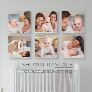 Baby Gallery Wall Art 6 Photo Wood Tile