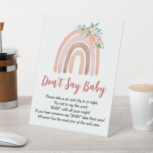 Baby Game Boho Baby Shower Don't Say Baby Sign