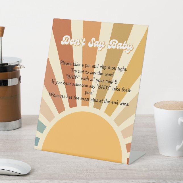 Baby Game Boho Sunshine Baby Shower Pedestal Sign (In SItu)