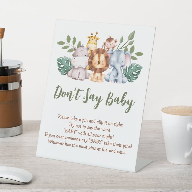 Baby Game Boy Safari Baby Shower Pedestal Sign (In SItu)