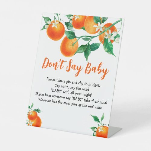 Baby Game Orange Baby Shower Dont Say Baby Sign