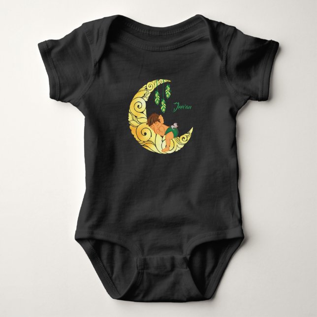 Baby Ganesha with the moon Baby Bodysuit (Front)
