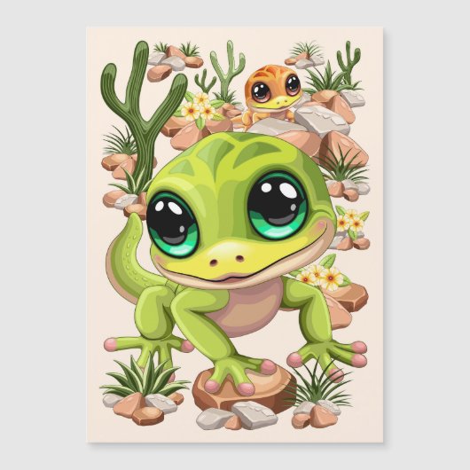 Baby Geckos Cute Cartoon Characters (Front)