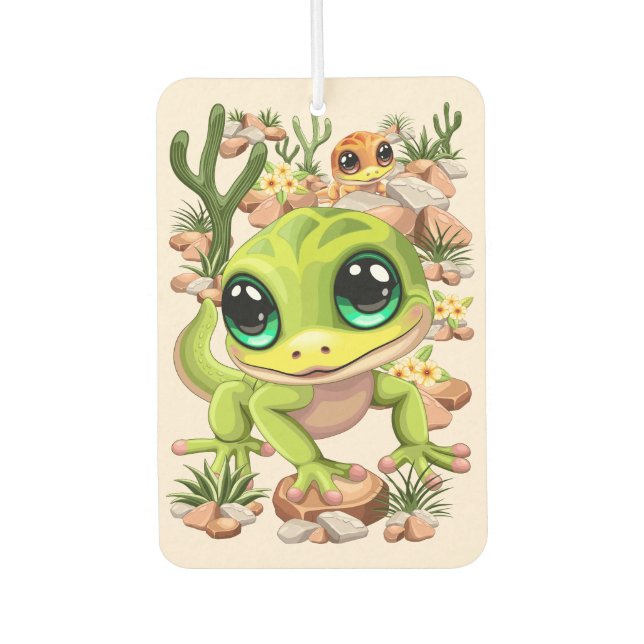 Baby Geckos Cute Cartoon Characters Air Freshener (Front)