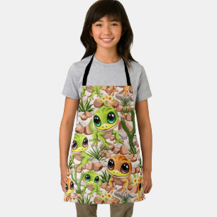 Baby Geckos Cute Cartoon Characters Apron