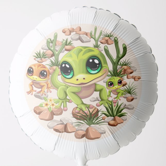 Baby Geckos Cute Cartoon Characters Balloon (Front)