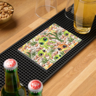 Baby Geckos Cute Cartoon Characters Bar Mat