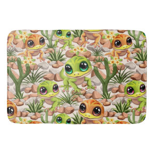 Baby Geckos Cute Cartoon Characters Bath Mat