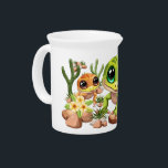 Baby Geckos Cute Cartoon Characters Beverage Pitcher<br><div class="desc">Cute Little Baby Gecko Lizards smiling set of four Characters. Lovely and cheerful cartoon characters,  one is green,  the other is Brown,  with big and sweet green,  pink,  blue and brown eyes. Original Vector art isolated on white,  copyright BluedarkArt TheChameleonArt.</div>