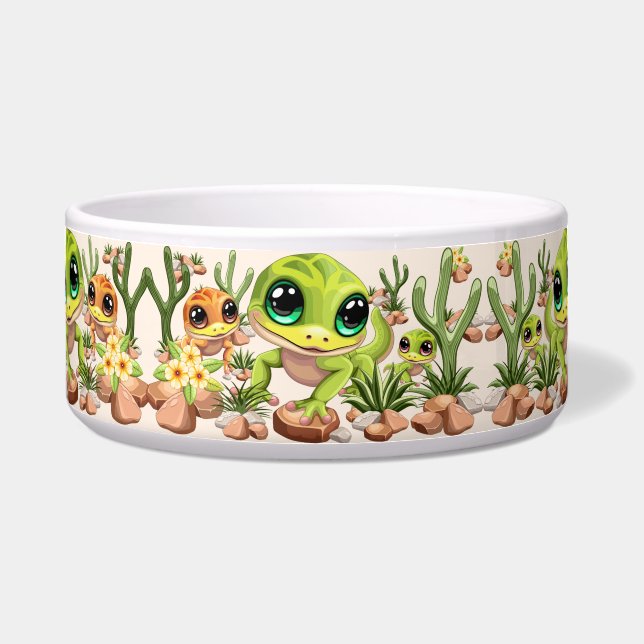 Baby Geckos Cute Cartoon Characters Bowl (Front)