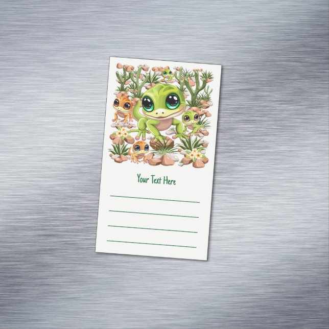 Baby Geckos Cute Cartoon Characters Business Card Magnet (In Situ)